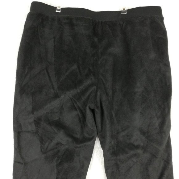AnyBody Womens Pants Joggers‎ Fuzzy Black Pockets Pull On Elastic Waist L - Picture 4 of 12